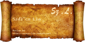Szűcs Lia névjegykártya